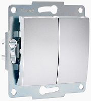 Выключатель без рамки Lezard Karina 2-кл. матовое серебро картинка